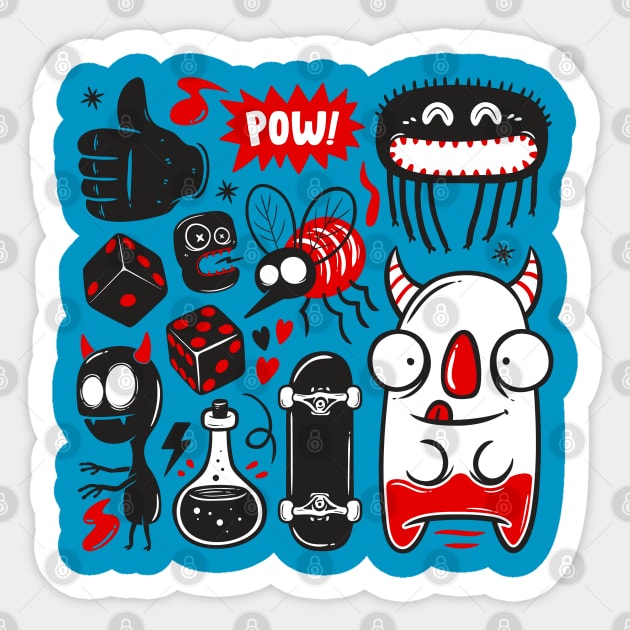 Doodle Monster Sticker by Mako Design 